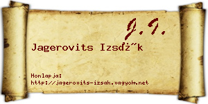 Jagerovits Izsák névjegykártya