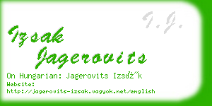 izsak jagerovits business card
